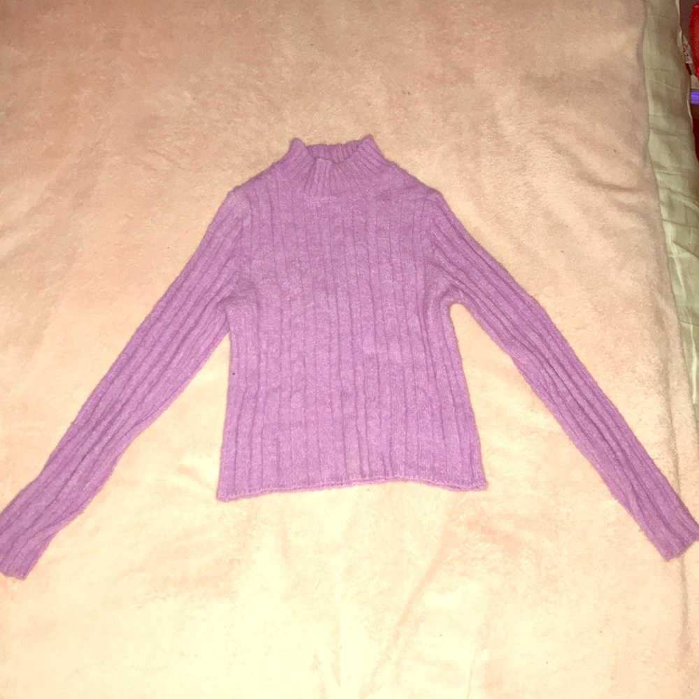 Bright purple half turtle neck